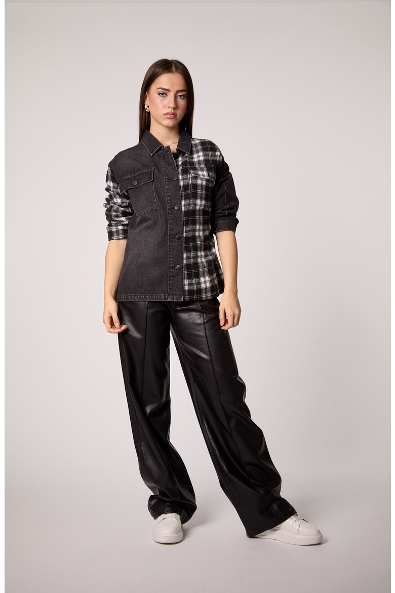 Your Ex Boyfriends Shacket, Alternate, color, Black Plaid / Black Stone