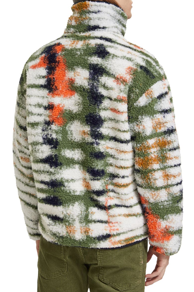 Jacquard Tie Dye Fleece Jacket, Alternate, color, 6781-HARMONICA TIE DYE