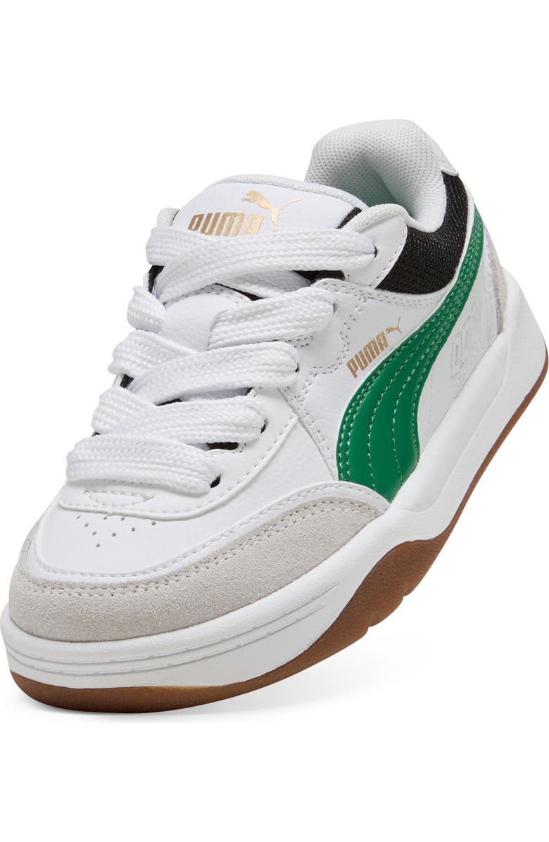 PUMA Kids' Park Lifestyle Sk8 Sneaker, Alternate, color, Puma White/ Green/ Gold