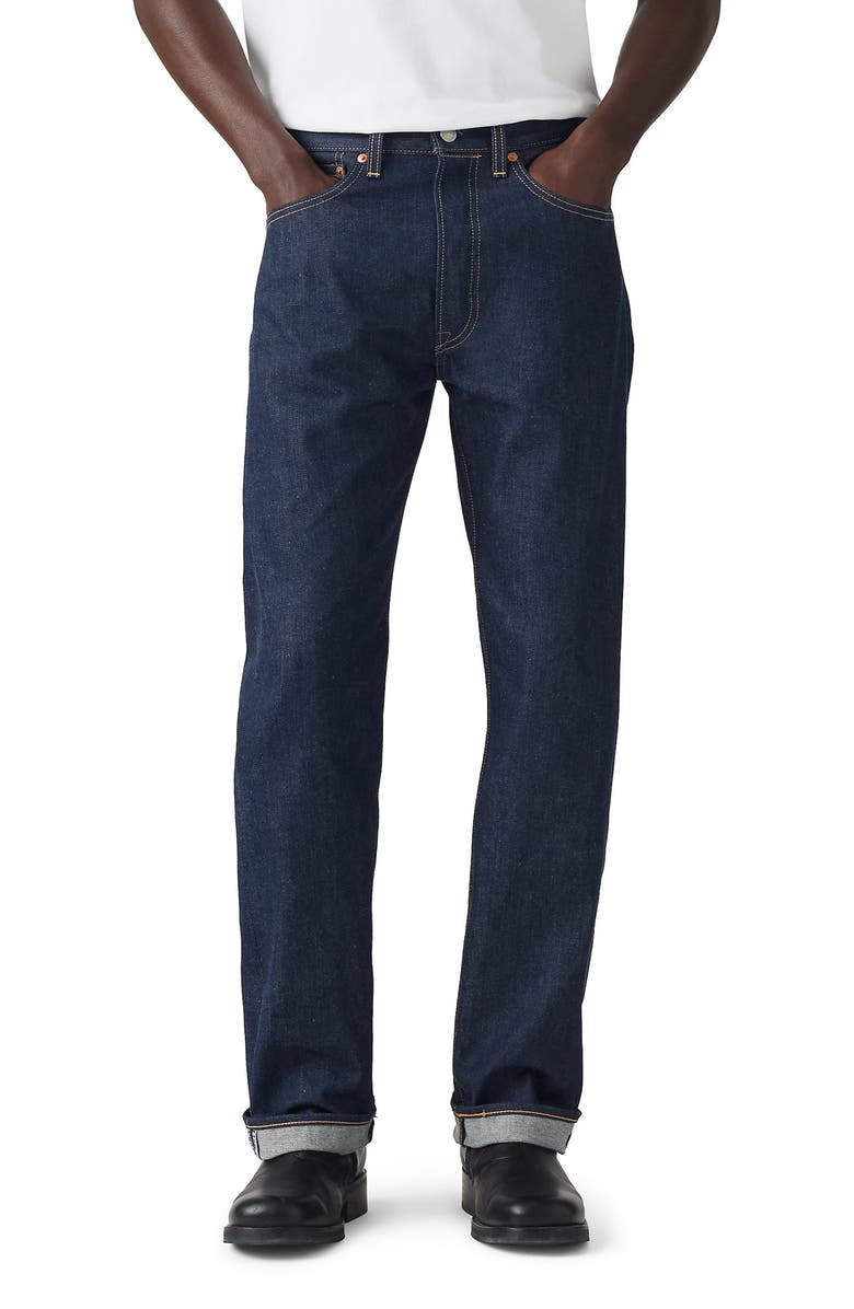 Levi's<sup>®</sup> 501<sup>®</sup> Original Straight Leg Selvedge Jeans, Main, color,