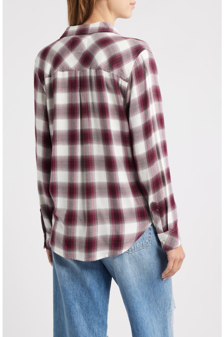 Hunter Plaid Button-Up Shirt, Alternate, color, RASBERRY WINE