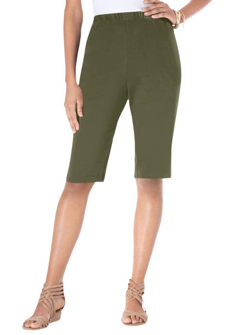 Plus Size Soft Knit Pull On Bermuda Short