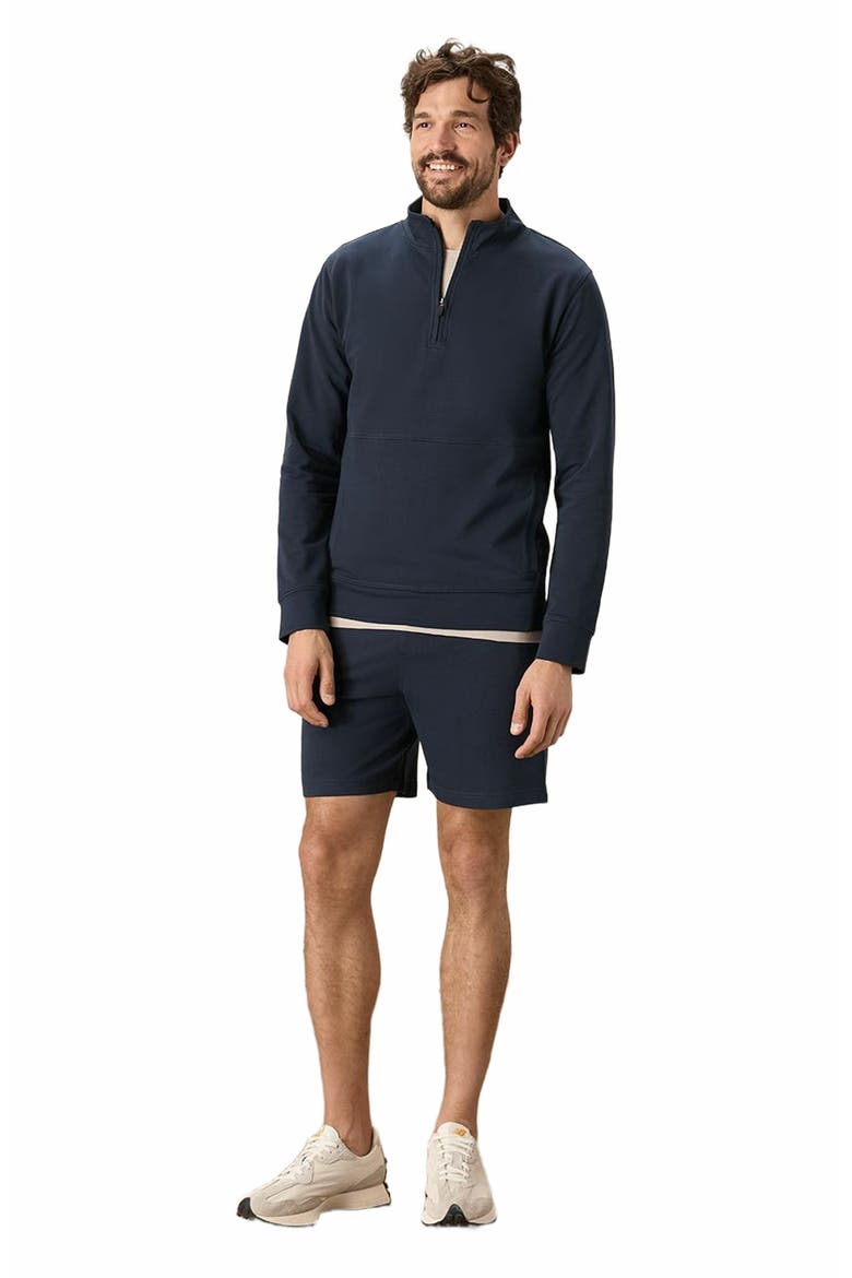 Organic Cotton Stash French Terry Quarter Zip, Main, color, Midnight Blue