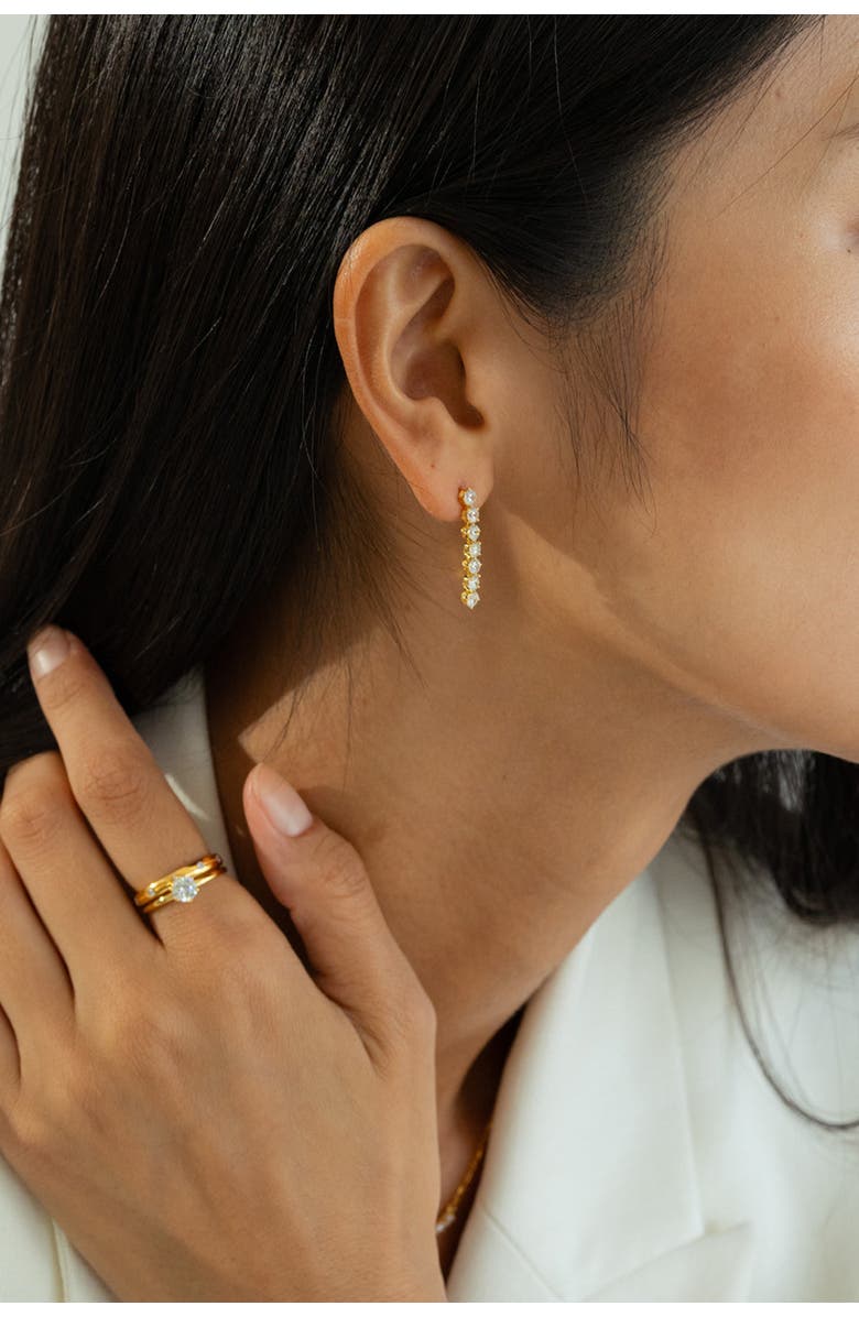 Bearfruit Jewelry Sterling Silver 18k Gold Plated Josephine Tennis Earrings Statement, Alternate, color, Gold