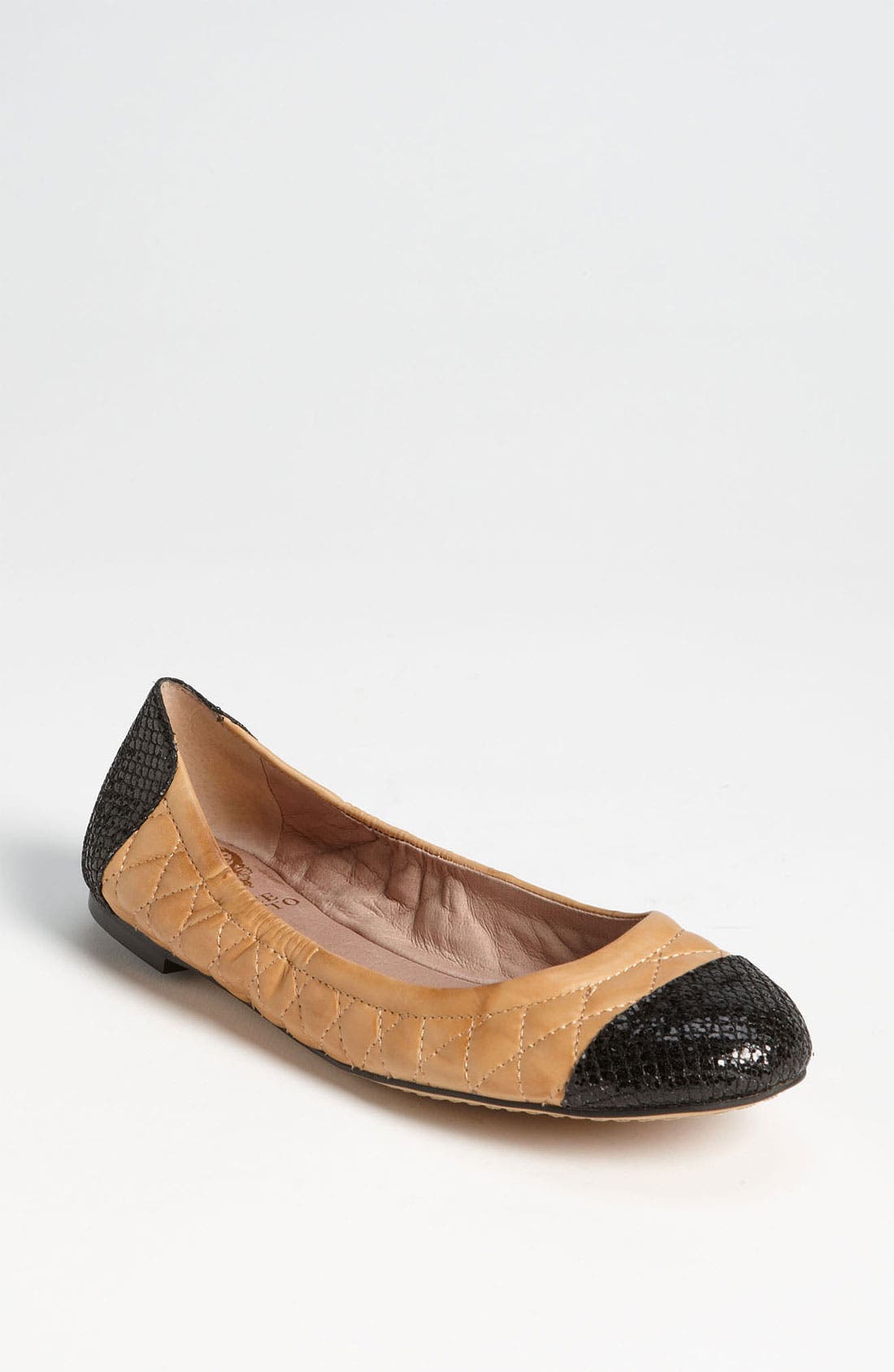 'Fawna' Flat, Main, color, CARAMEL/ BLACK