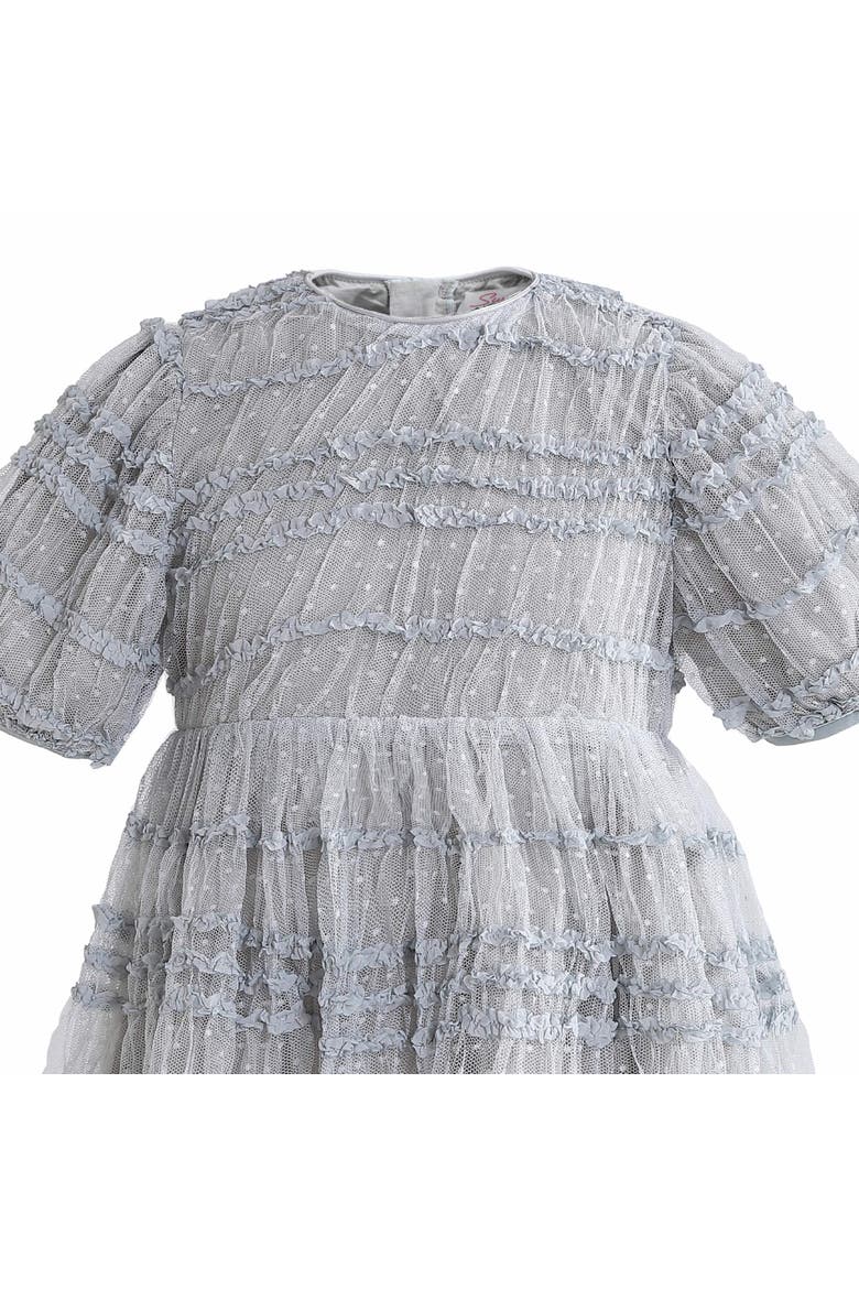 Mist Ruffle Dress, Alternate, color, Silver