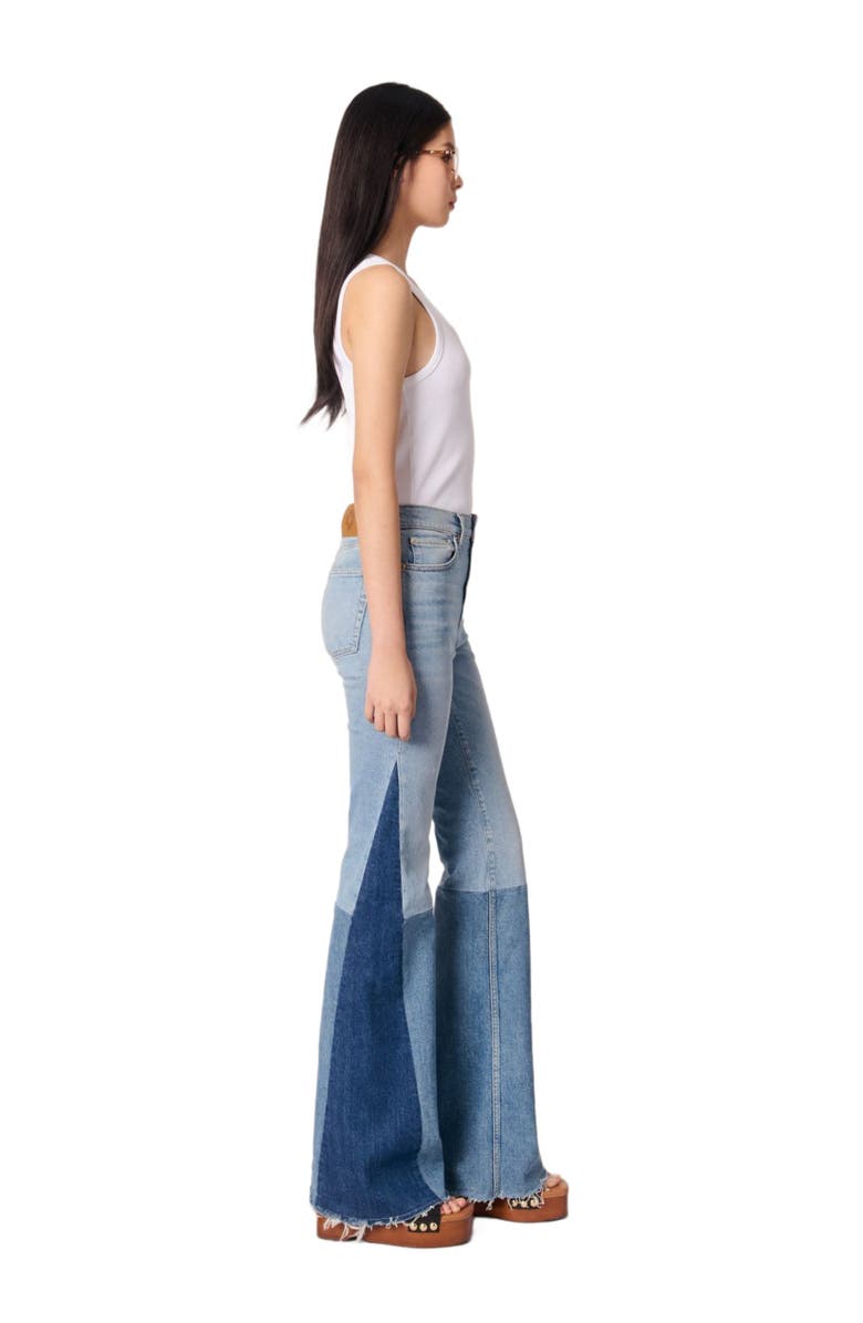 maje Tricolour patchwork jeans, Alternate, color,