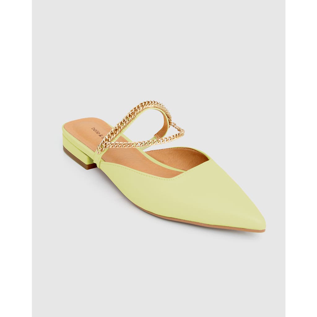 Belle & Bloom On The Go Leather Flat In Citrus