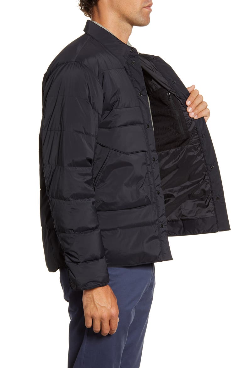 Water Repellent Down Shirt Jacket, Alternate, color, BLACK