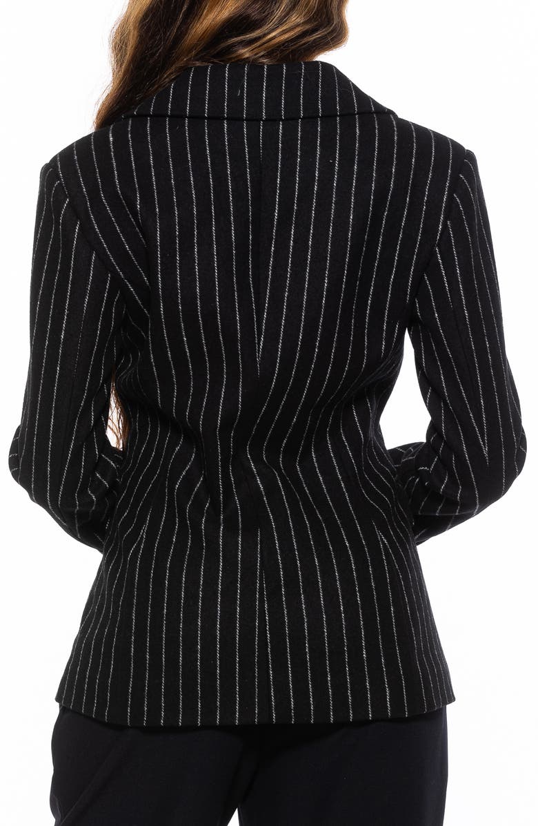 Alexia Admor Double Breasted Blazer, Alternate, color, Black Stripe