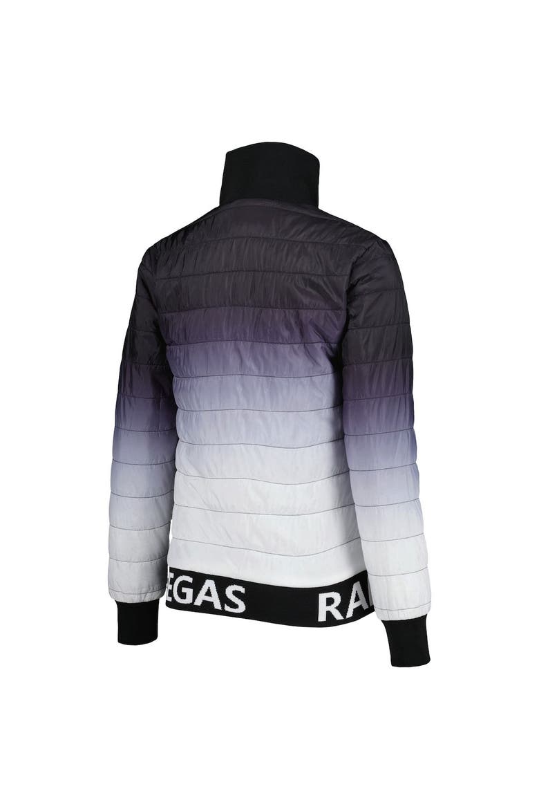 Women's The Wild Collective Black/Silver Las Vegas Raiders Color Block Full-Zip Puffer Jacket, Alternate, color, Black