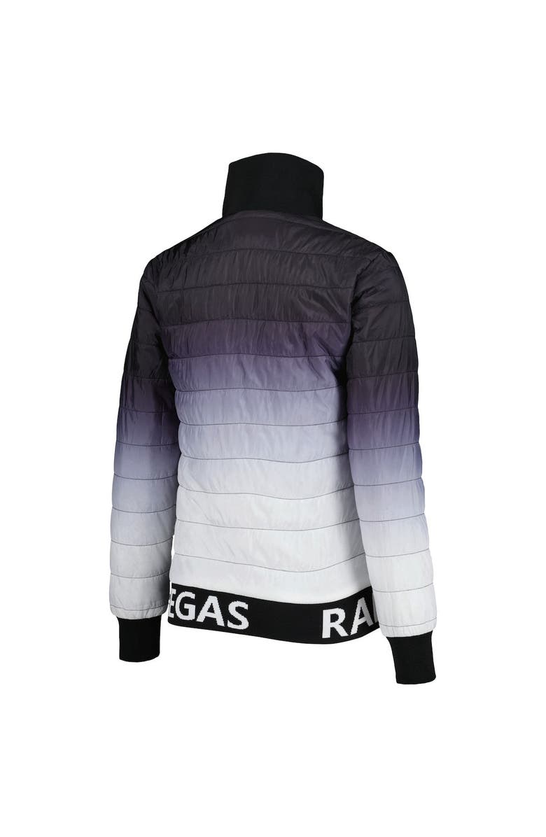THE WILD COLLECTIVE Women's The Wild Collective Black/Silver Las Vegas Raiders Color Block Full-Zip Puffer Jacket, Alternate, color, Black