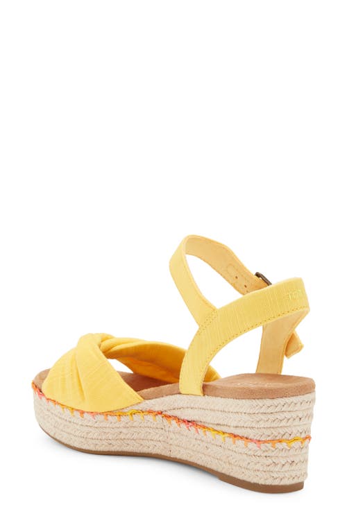Toms Kinsle Espadrille Platform Wedge Sandal In Yellow