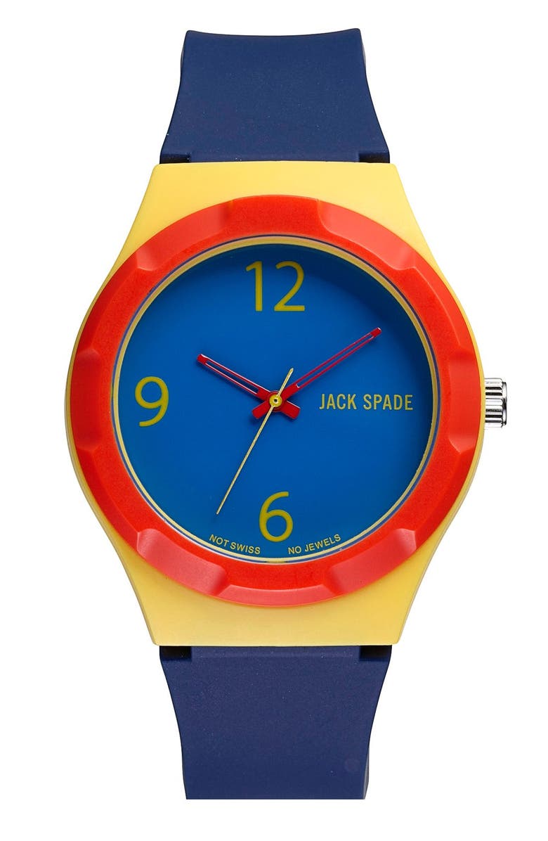 Jack Spade 'Graphic' Colorblock Watch, 38mm, Main, color, 