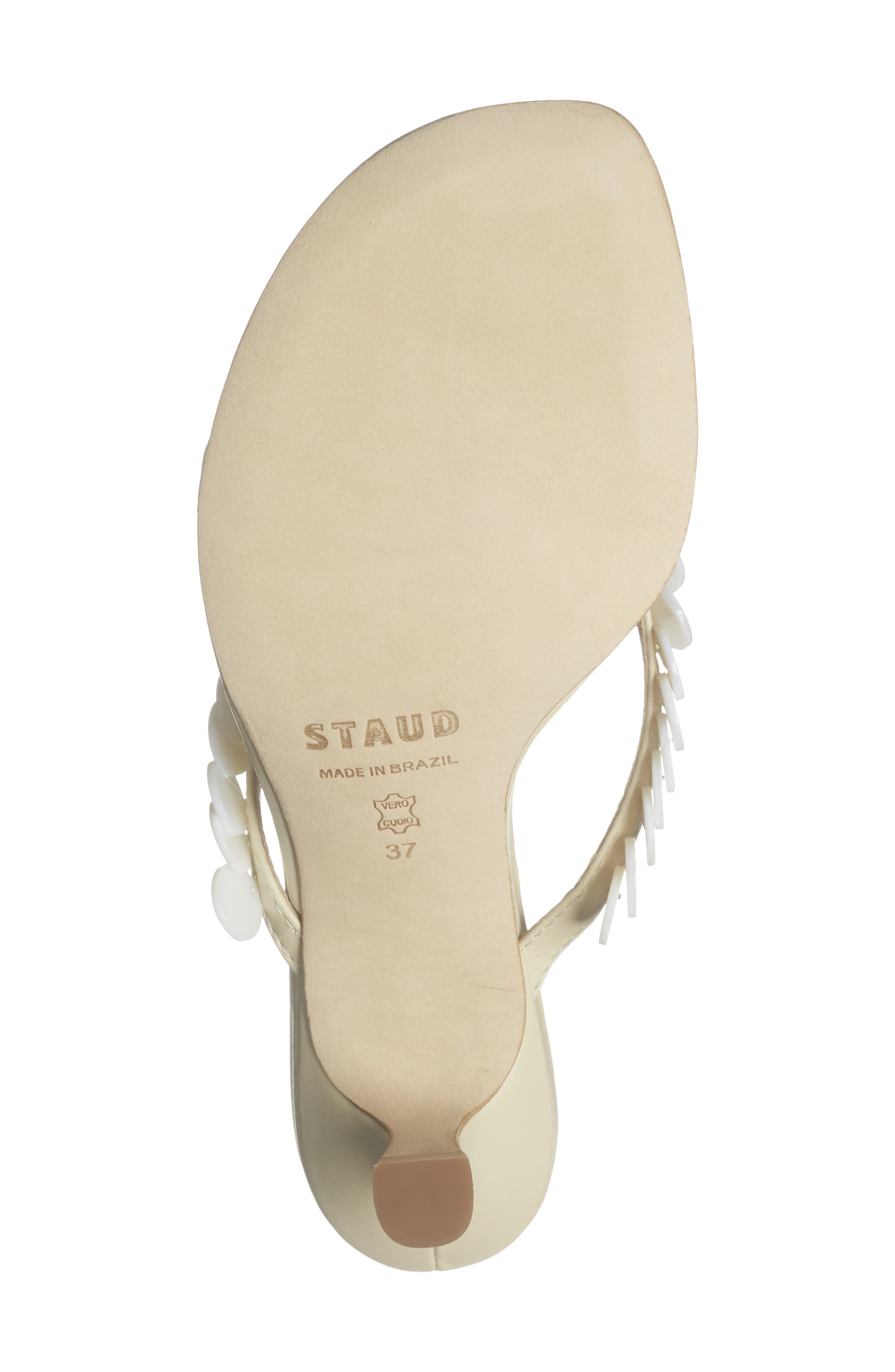 STAUD Freja Embellished Thong Sandal, Alternate, color, Cream