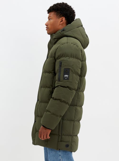 Point Zero Long Puffer In Olive