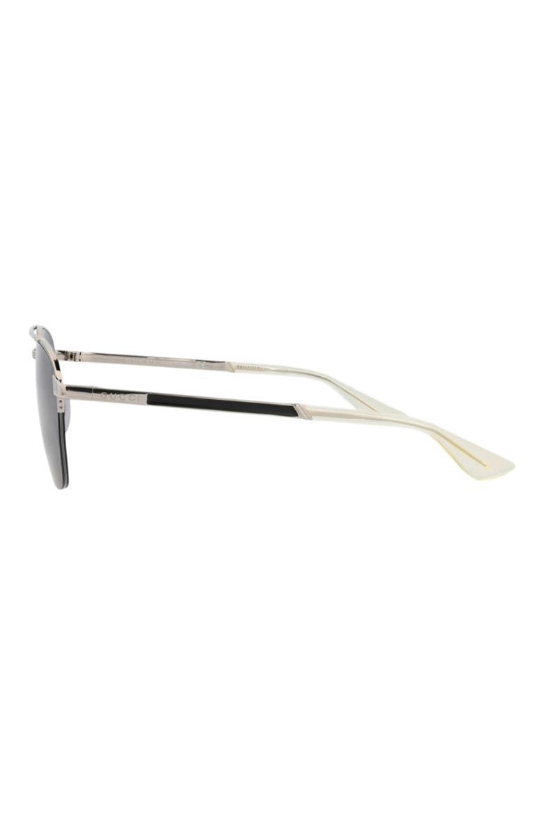 60mm Aviator Sunglasses, Alternate, color, SILVER SILVER GREY