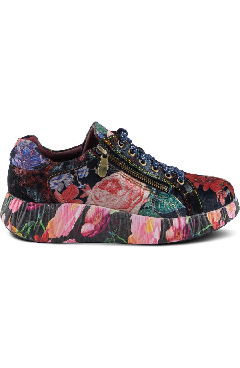 L'Artiste by Spring Step Dallyn Floral Platform Sneaker, Alternate, color, Black Multi