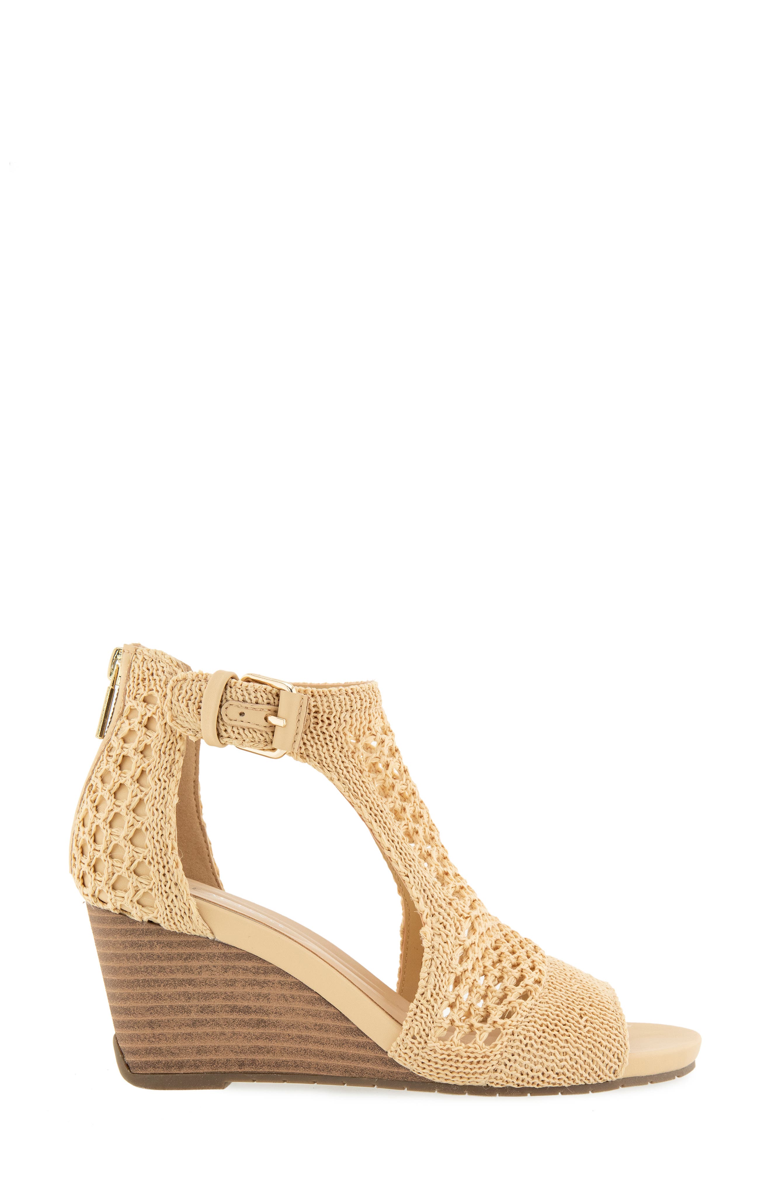 Reaction Kenneth Cole Gracie Wedge Sandal, Alternate, color, Natural Raffia