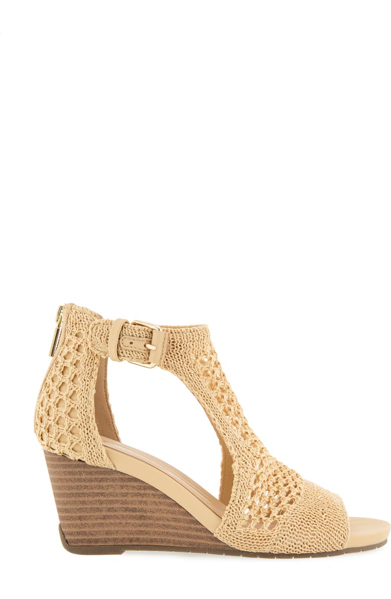 Reaction Kenneth Cole Gracie Wedge Sandal, Alternate, color, Natural Raffia