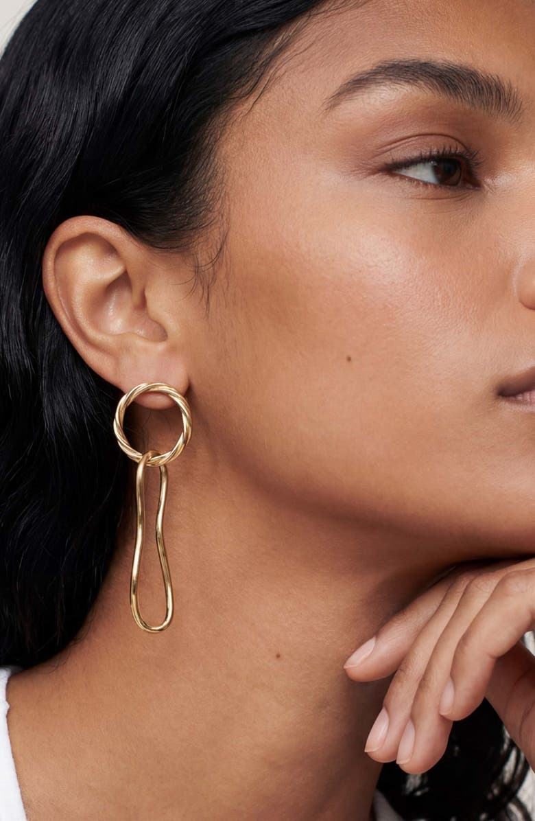 Ettika Circle Dangle Earrings, Alternate, color, Gold