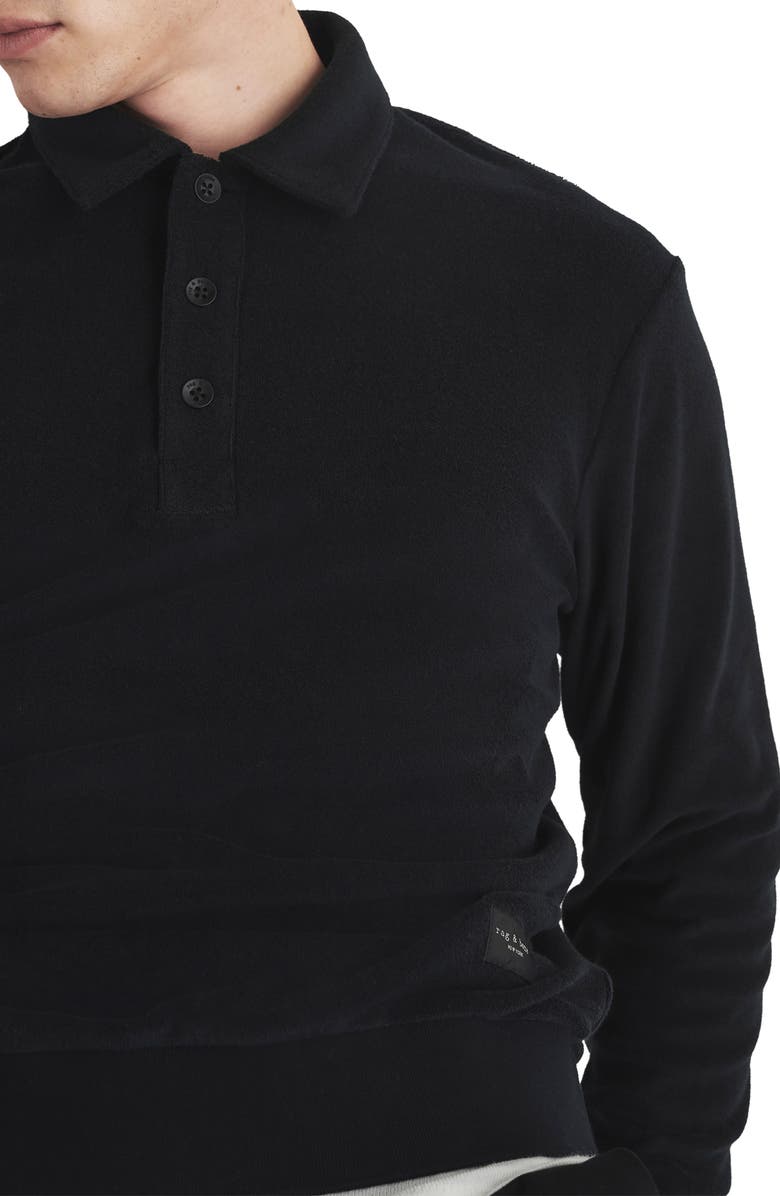 rag & bone Long Sleeve Terry Cloth Polo, Alternate, color, 