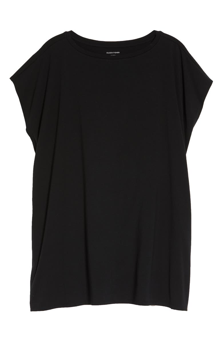 Eileen Fisher Zip Hem Stretch Organic Cotton Tunic Top, Alternate, color, 
