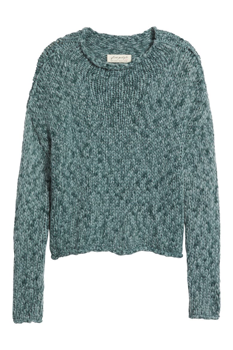 Opal Roll Neck Crop Sweater, Alternate, color, RAINFOREST