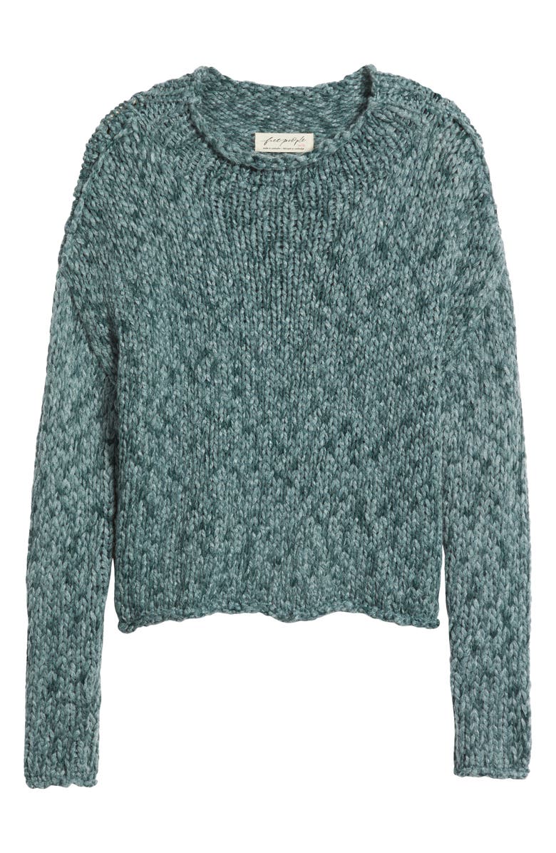 Free People Opal Roll Neck Crop Sweater, Alternate, color, Rainforest