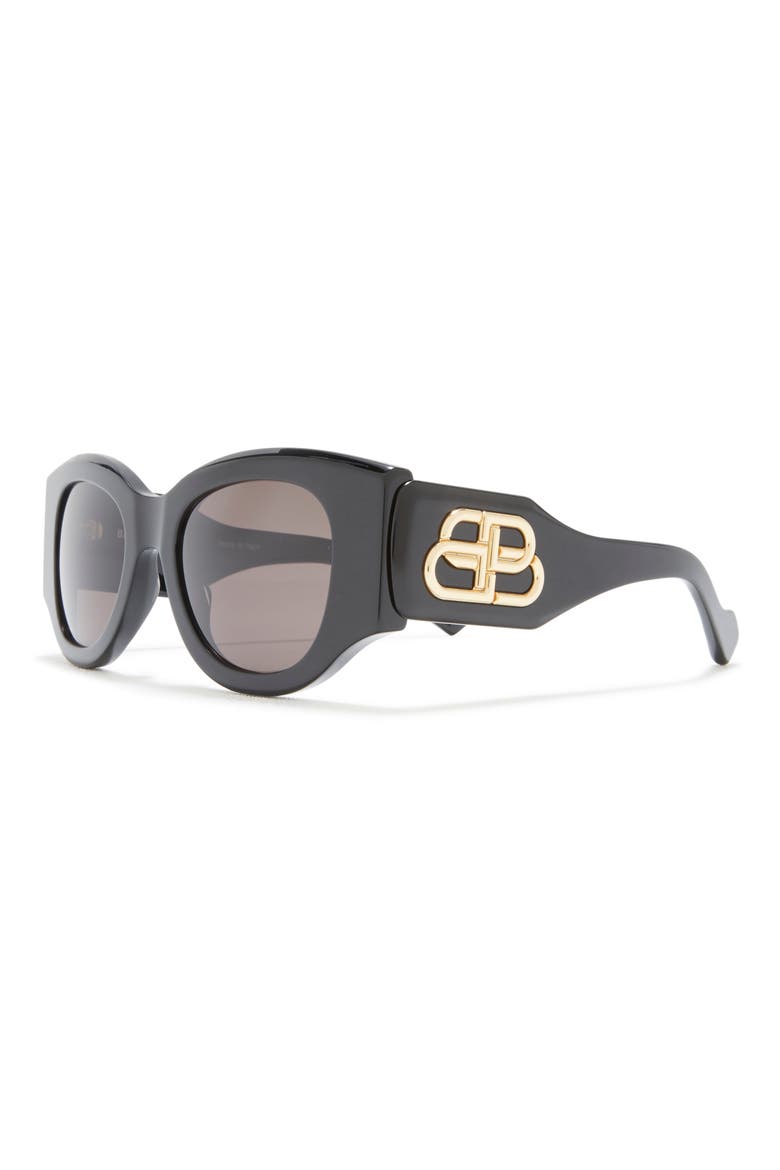 50mm Round Sunglasses, Alternate, color, BLACK BLACK GREY