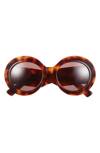 Gucci 54mm Round Sunglasses In Brown