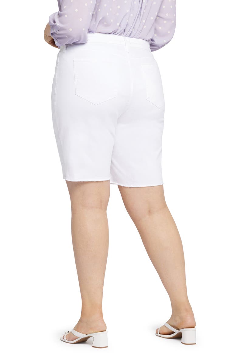 Frayed Denim Boyfriend Shorts, Alternate, color, OPTIC WHITE