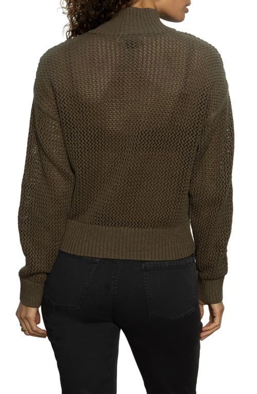 Sanctuary Open Stitch Half-zip Cotton Sweater In Kalamata