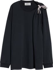 Area Crystal Knot Cutout Long Sleeve T-Shirt