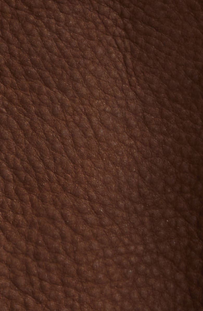 Thom Browne Crop Leather Flight Jacket, Alternate, color, Tiramisu