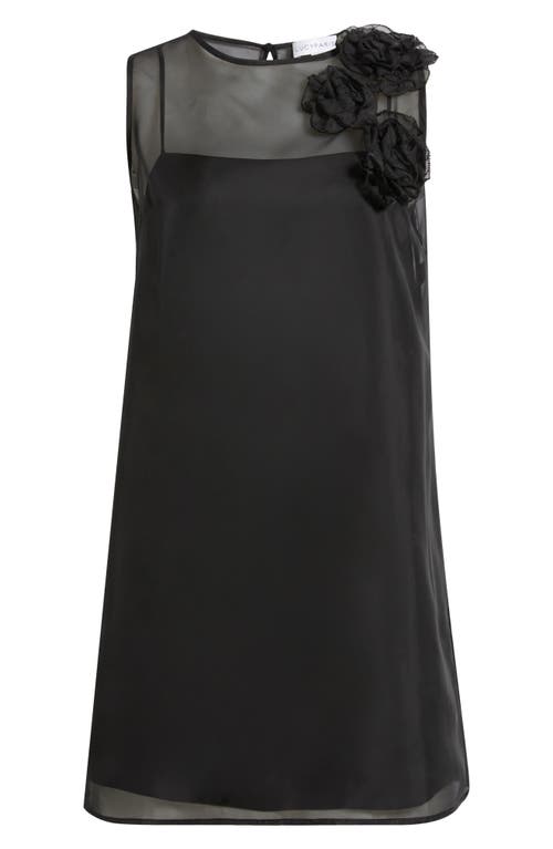 Lucy Paris Kenia Rosette Cocktail Shift Minidress In Black