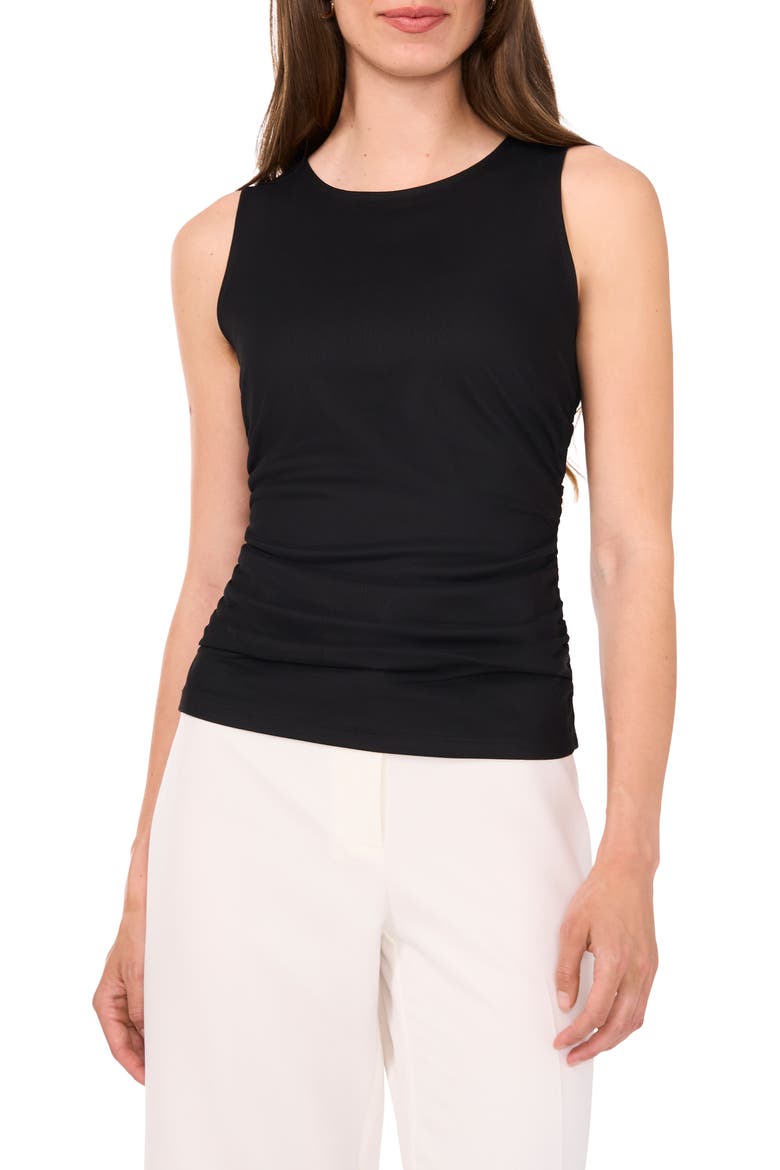 Side Ruched Tank, Main, color, RICH BLACK