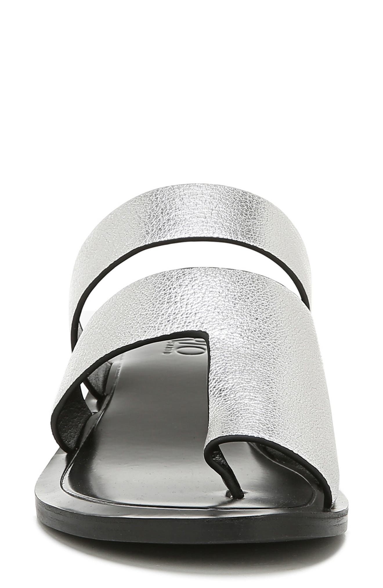 Trixie Slide Sandal, Alternate, color, SILVER LEATHER