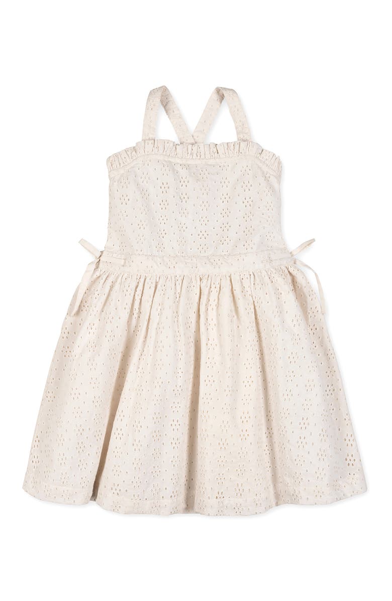 Hope & Henry Kids' Organic Ruffle Edge Eyelet Apron Dress, Main, color, Natural Eyelet