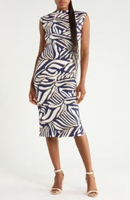 Diane von Furstenberg Darrius High Neck Midi Dress