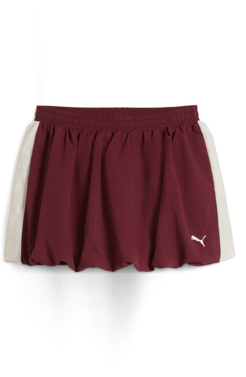 Puma T7 Bubble Hem Skirt In Burgundy