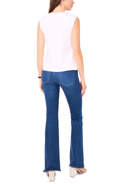Halogen ® Seamed Notch Neck Ponte Shell In White