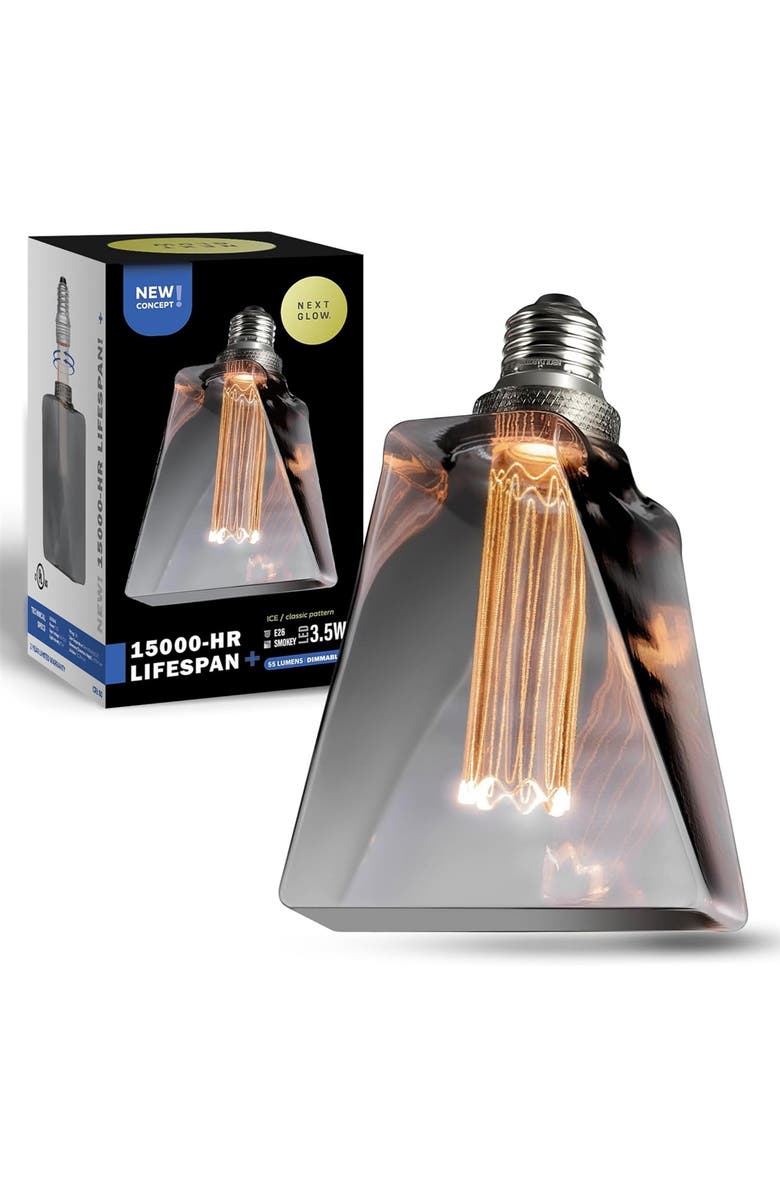 Next Glow Decorative Light bulb Eq 20W, ICE Style Decorative Light Bulbs Shaped E26 55 Lumen, Main, color, Grey