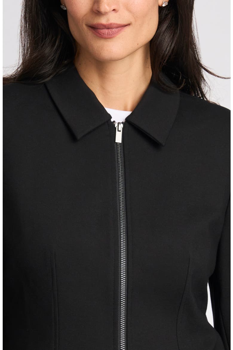 Double Zip Long Jacket, Alternate, color, RICH BLACK 060