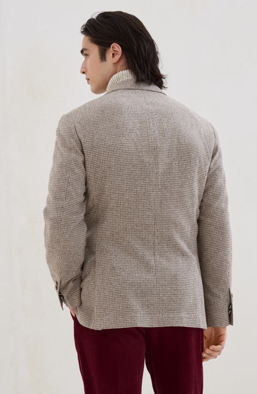 Brunello Cucinelli Beige Wool And Silk Double-breasted Blazer In Brown