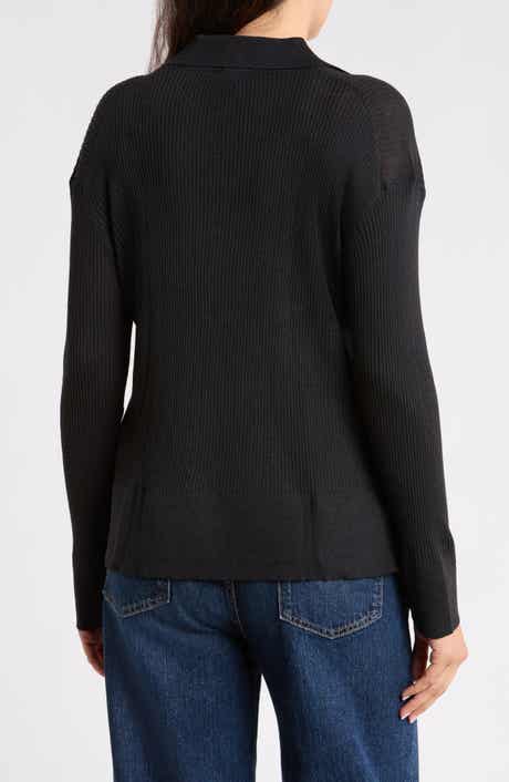 Jette Rib Knit Polo Sweater