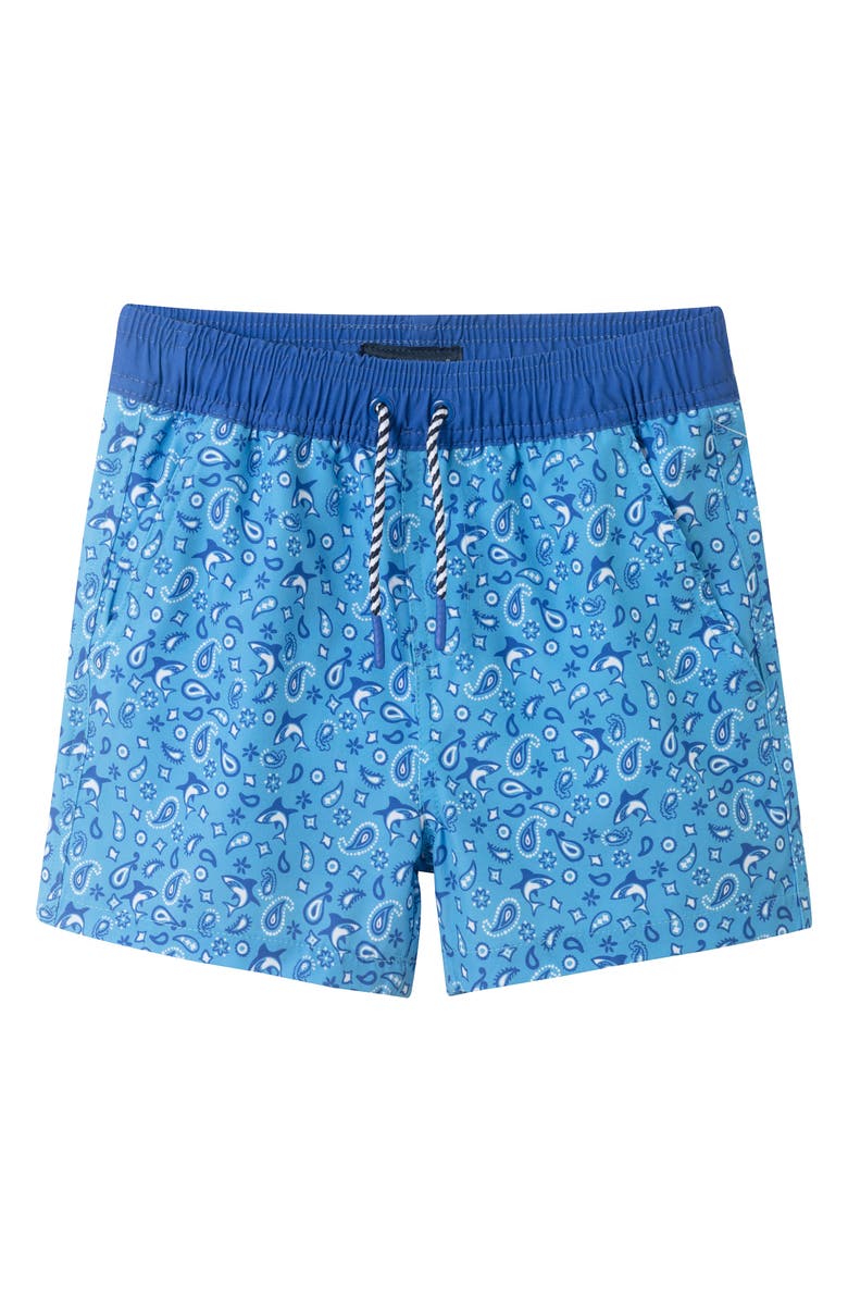 Andy & Evan Kids' Sailboat Long Sleeve Two-Piece Rashguard Swimsuit, Alternate, color, Blue Shark