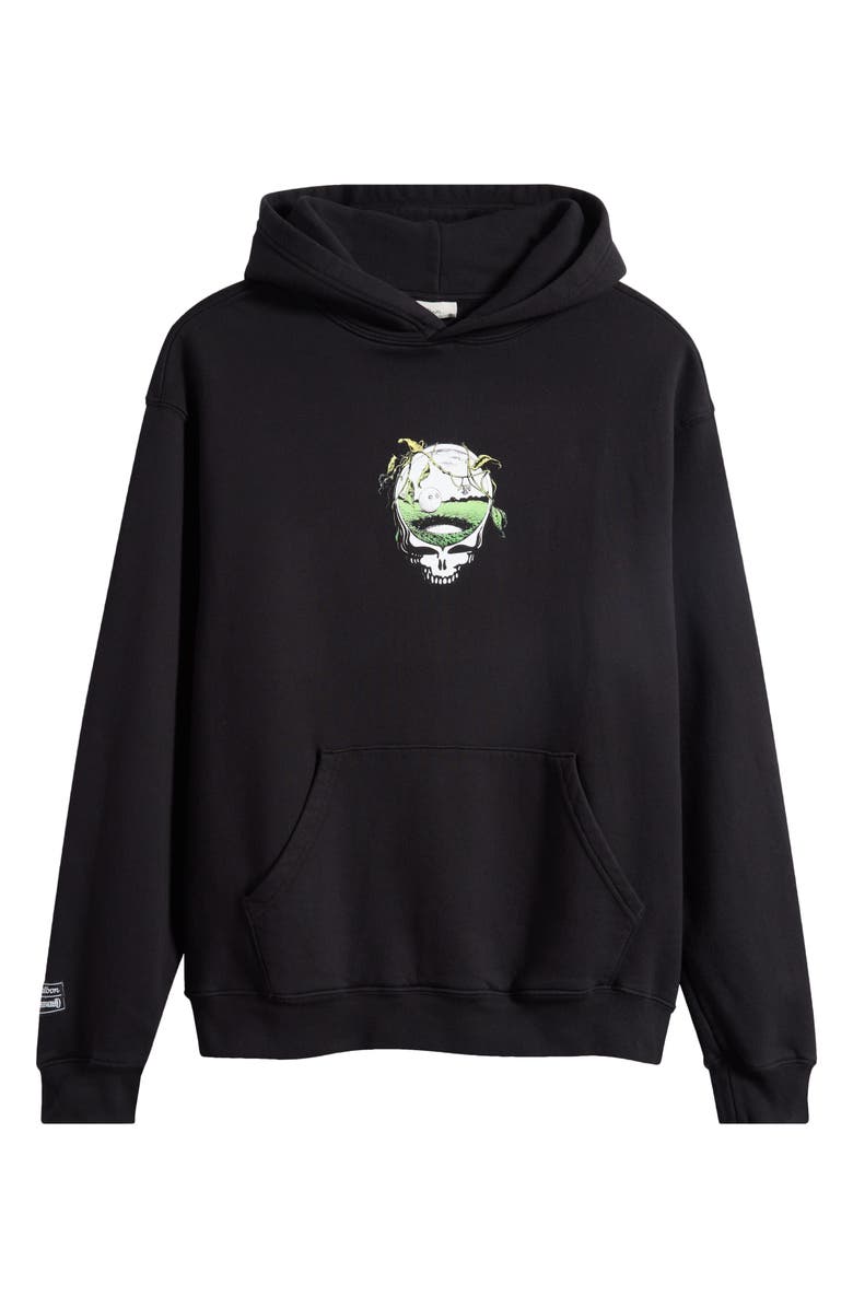 Malbon Golf Grateful Dead Fesque Cotton Graphic Hoodie, Main, color, Black