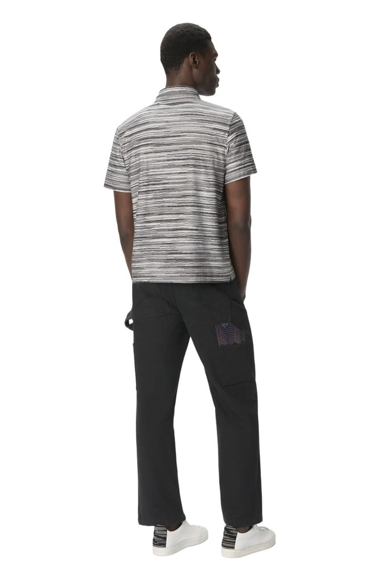 Missoni Short Sleeve Polo In Flame Jersey, Alternate, color, Grey