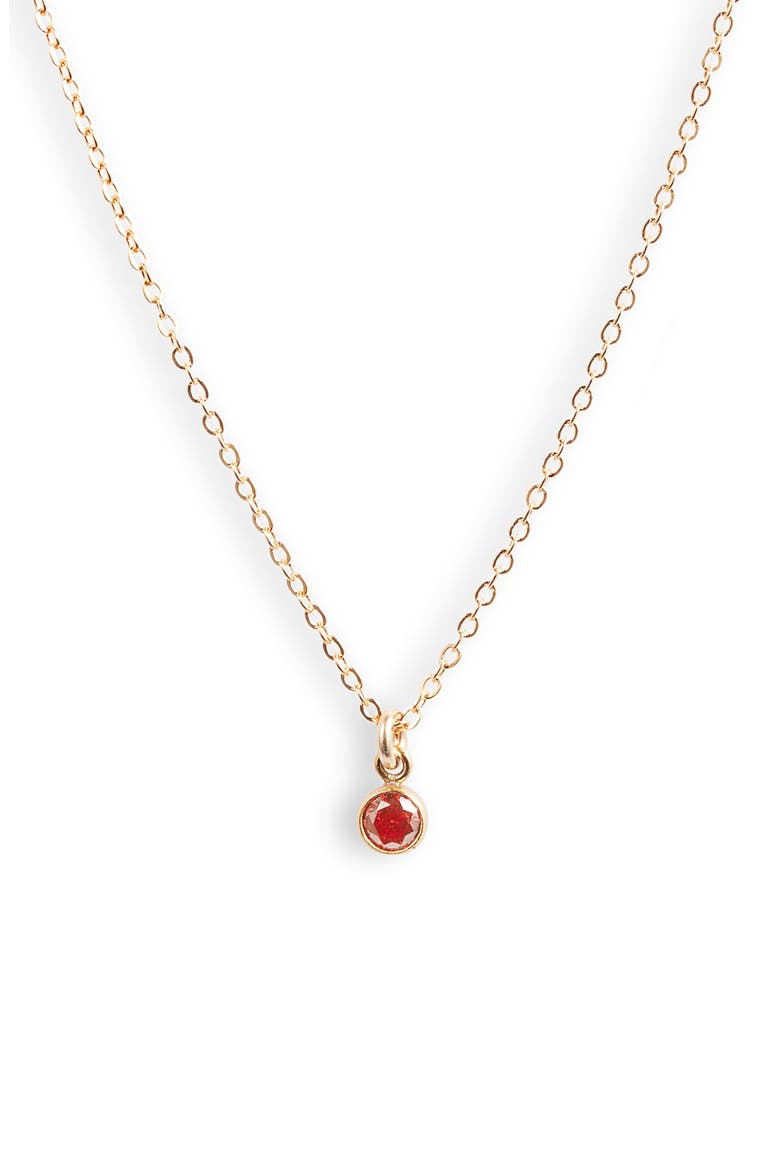 Birthstone Charm Pendant Necklace, Main, color, GOLD / JULY